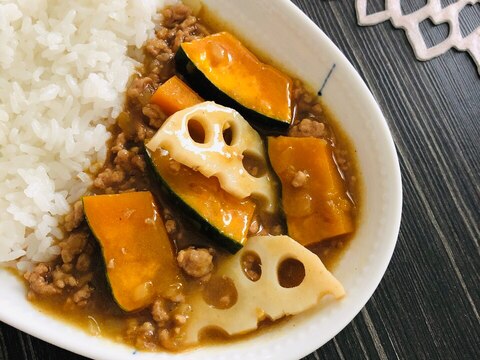 かぼちゃと蓮根の時短カレー